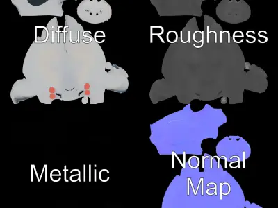 Cute Cartoon Walrus Model Pack Low-poly 3D model