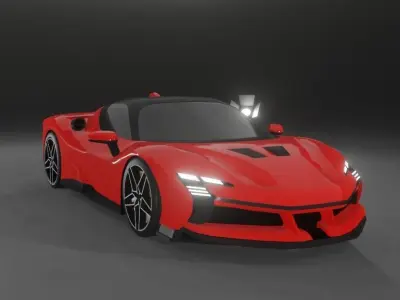 Ferrari SF90 XX Low-poly 3D model