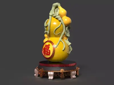 Chinese  gourd  Low-poly 3D model