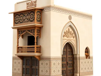 Ornate Arabic Architecture Model Pack Low-poly 3D model