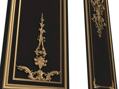 Carved Decoration Panel 04 Low-poly 3D model