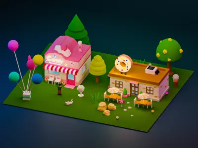 Cartoon Magic House3 Free 3D model