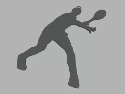 Tennis Key Ring Chain 01 Low-poly 3D model