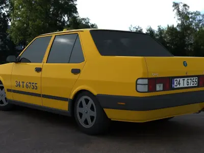 Tofas Dogan SLX Taxi Low-poly 3D model