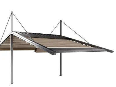 Motorized Pergola 3a stainless steel satin polished 3D model