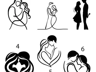 Romantic Couple Silhouette Wall Decorations  3D print model
