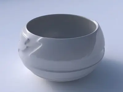 Bowl spheric twisted with smooth ribbons 3D print model