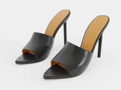 High Heels Mule Sandals Leather - Bundle 3D Model Pack