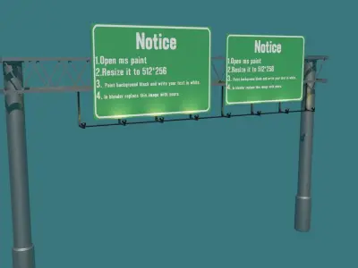 Highway Signboards Free low-poly 3D model