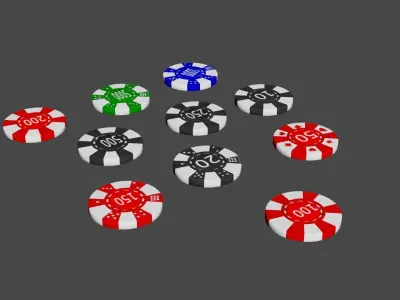 Casino Chips Low-poly 3D model