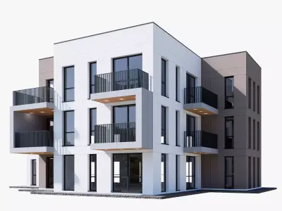 apartment building Low-poly 3D model