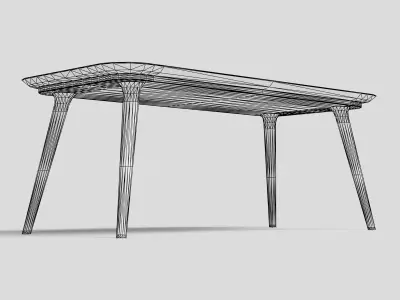 Wood Dining Table 3D model