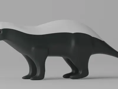 Cartoon Cute Honey Badger 3D model