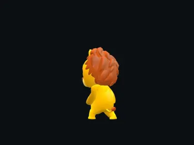 Cartoon Lion Animated Low-poly 3D model