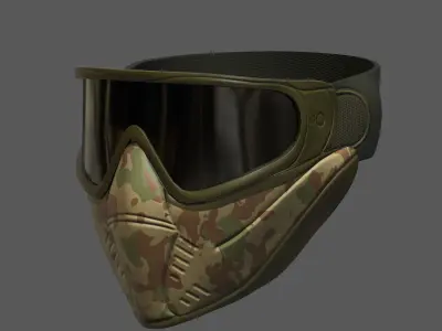 Mask helmet protection scifi military futuristic technology  Low-poly 3D model