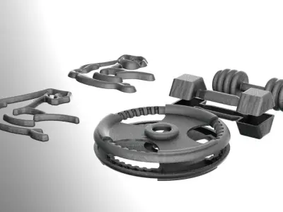 Gym equipment and symbol Free 3D print model