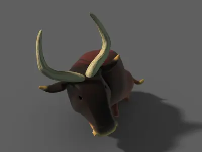 Cartoon buffalo model 3D model