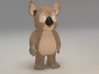 Cartoon koala Low-poly 3D model
