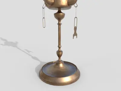 Brass oil lamp Low-poly 3D model