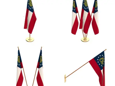 Georgia State Flag Pack 3D model