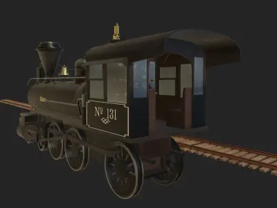 Back to the Future 3 - Delorean and Locomotive Low-poly 3D model