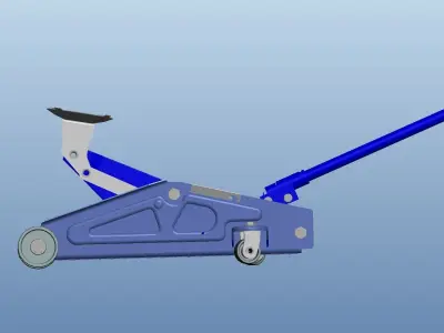 Horizontal hydraulic jack 3D model