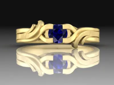 Ring with stone 3D print model buy