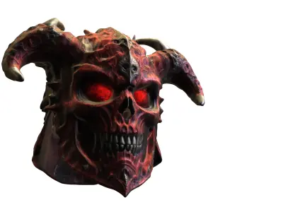 Demonic Skull Helmet 3D Low-poly 3D model