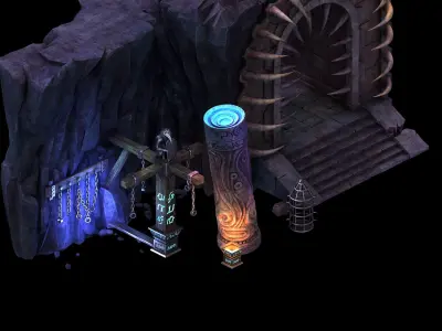 Stone Blood Birds - Entrance Gate 10 3D model