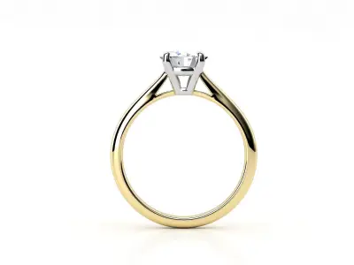 cr-014 solitaire diamond engagement ring gold 3D print model