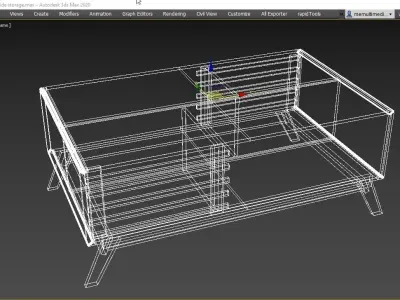 Modern Coffee Table with dual side storage Low-poly 3D model