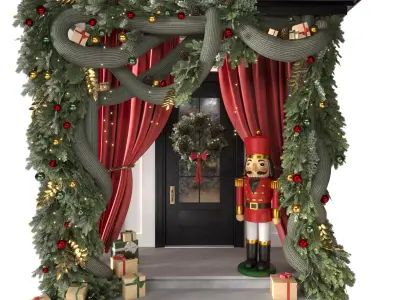 Christmas Entrance Portal Decoration Set 3D model