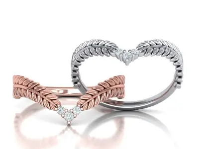 Chevron ring  Nature band design 3D print model