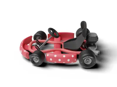 Go Kart racing Low-poly 3D model