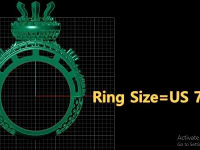 Luxury Wedding Diamond Ring 3d Printable Model 3D print model get