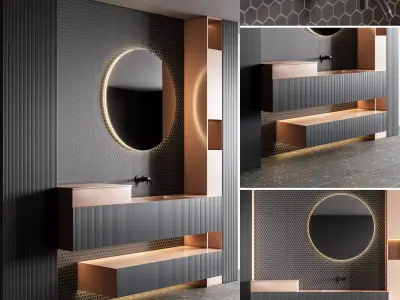 bath set 1 modern bathroom design 3D model