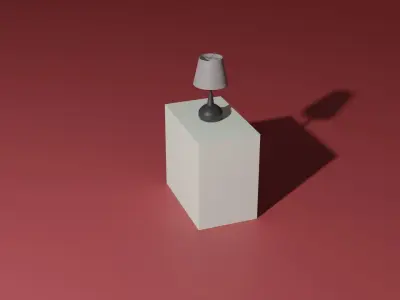 Night stand with a lamp on it 3D model