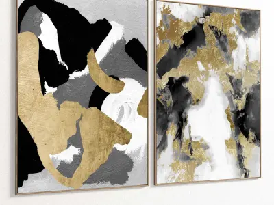 Plaster Two Photo Frame 234 Low-poly 3D model