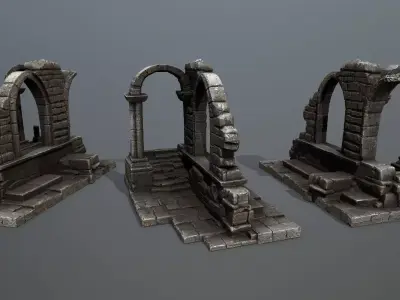 Ruin Gate Low-poly 3D model