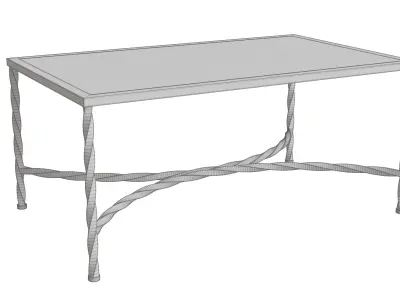 Black Metal Glass Top Coffee Table Low-poly 3D model