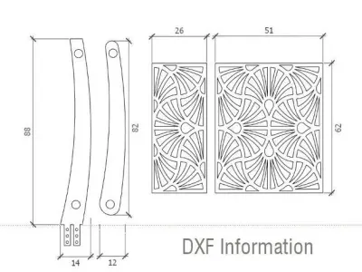 Hand rail fence metal sheet laser cut 3D model