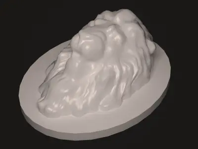 lionhead sculpture of lion Low-poly 3D model