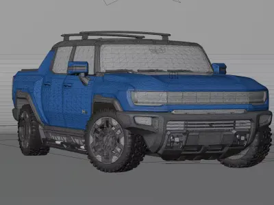 3D Model  GMC Hummer EV RIGGED Blend File 3D model