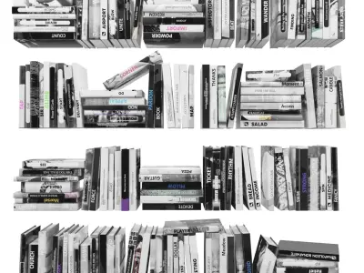 Books 150 pieces 2-3-1 Low-poly 3D model