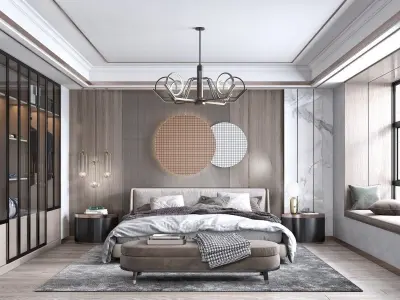 Modern luxury bedroom41 3D model