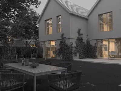 2025 American  House 3D Model Modern Suburban House Luxury House Low-poly 3D model