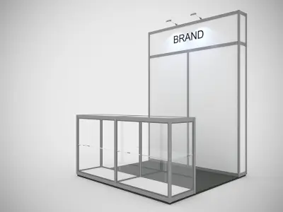 DISPLAY STAND EXHIBITION DESIGN 2x2 Altura 220 octanorm 3D model