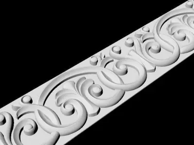Central decor ornament for furniture 3D model 484