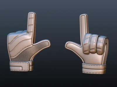 Goalkeeper Glove Stylized 3D print model