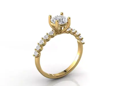 STL 3DM Print Ready Women Diamond Ring Lightweight Printable  3D print model 72